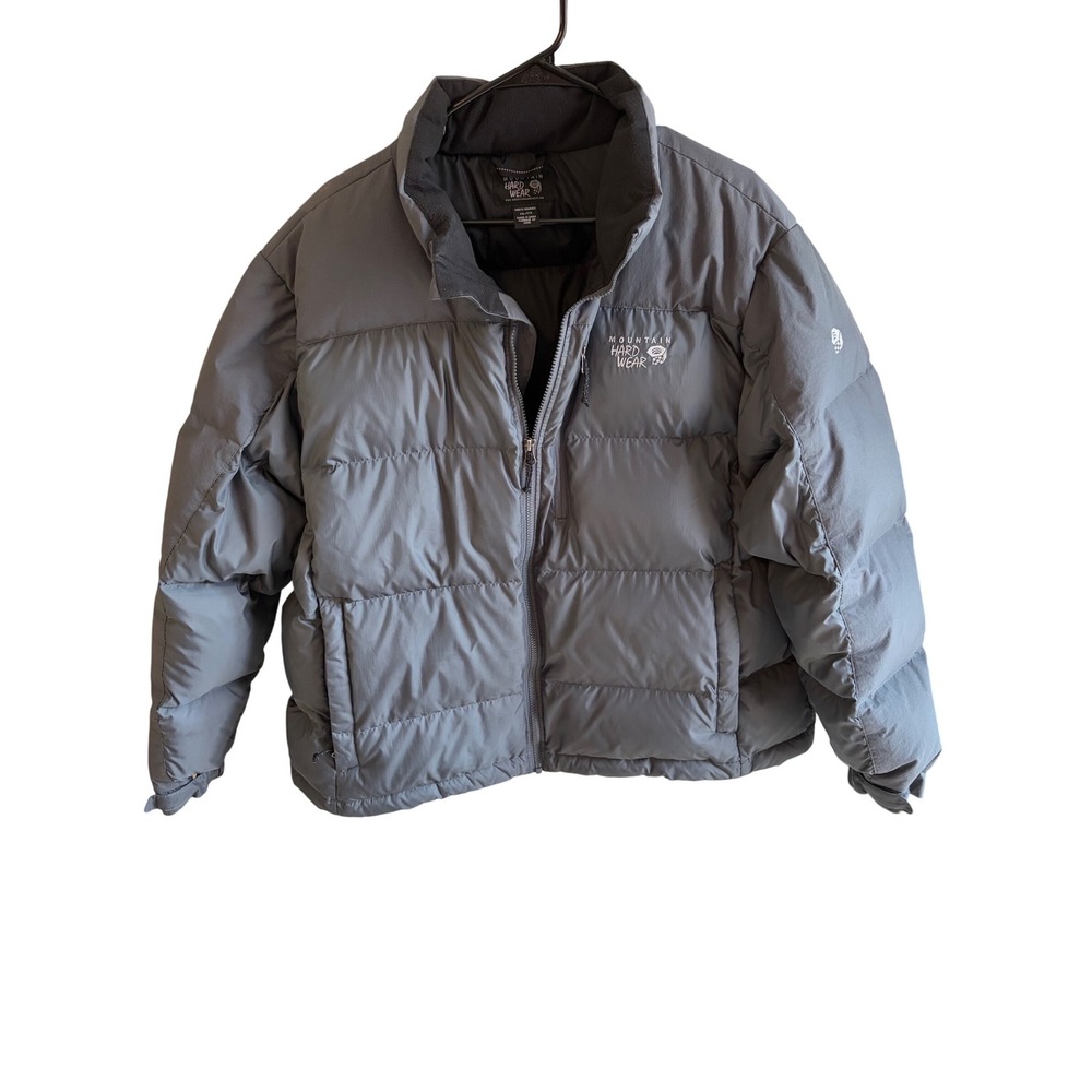 Mountain Hardwear Mens XXL Puffer Jacket Down Insulated Gray Full Zip OM0190